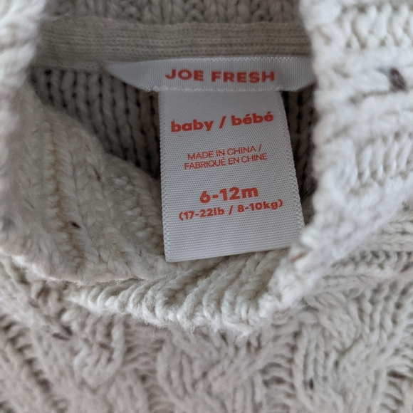 Cream color shawl collar pullover knit sweater - Picture 3 of 3